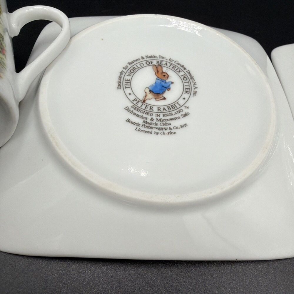 2010 Peter Rabbit Tea Party Set for Two Beatrix Potter. Made/England. Good Cond. - Picture 12 of 16